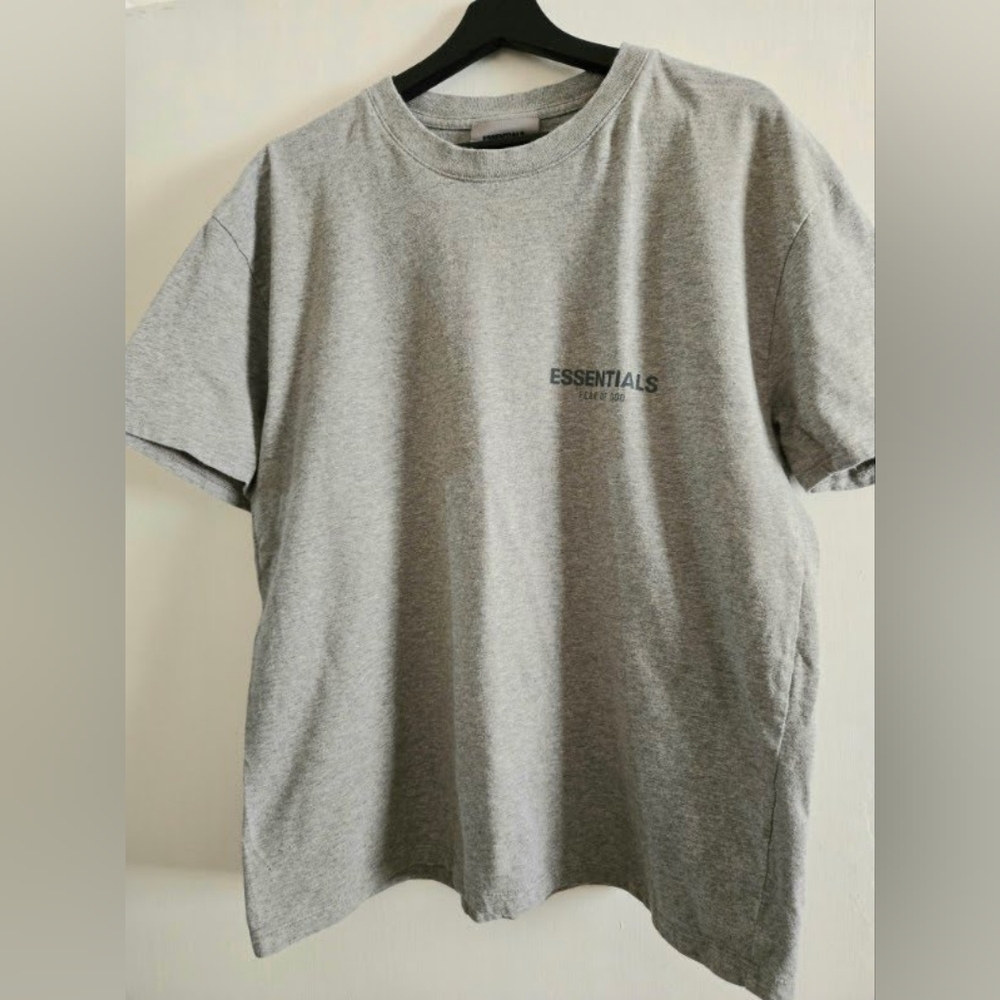 FOG Essentials FW21 Chest Reflective Logo Heather Oatmeal Tee - Picture 2 of 3
